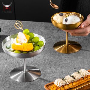 304 Roestvrijstalen Ijsbeker Op Maat Gemaakte Bowlsmartini Cup Dessert Fruitkom Tafeldecoratie Voor Salade Fruitpudding Goud - Product Image 3