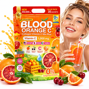 Poudre de boisson <span class=keywords><strong>liposomale</strong></span> OEM en gros à l'orange sanguine, collagène et <span class=keywords><strong>vitamine</strong></span> <span class=keywords><strong>C</strong></span>, 1000 mg, 35 sachets, sans sucre, complément beauté en vrac - Product Image 1