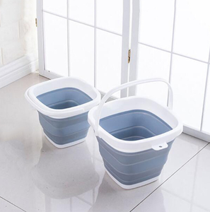 wholesale Square TPR foldable bucket folding bucket 10L collapsible plastic water bucket for outdoor fishing