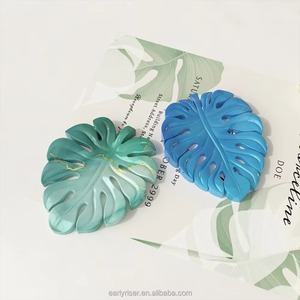 RESIN GO DM1002 3D DIY Leaf Resin Coaster Tray Molds Monstera <b>Soap</b> Aromatherapy Candle Silicone for Home Decoration Crafts - Product Image 3