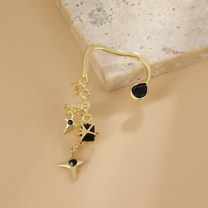1 pièce Boucles d'oreilles manchette hexagramme sans perçage pour femme, style punk, étoile géométrique, chic, à clipser, bijoux - Product Image 6