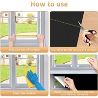 Rideaux occultants adhésifs 100 % anti-lumière, stores portables pour fenêtre, idéaux pour la maison, le bureau, la chambre d'enfant, la location, pour une intimité facile et sans perçage
