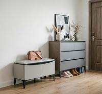 Bangku Sepatu Modern Ramah Lingkungan Tahan Lama dengan Bantalan Empuk, Penyimpanan Tersembunyi, Kaki Bergaya, Organizer Pintu Masuk Kompak untuk Rumah/Apartemen