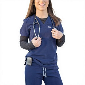 Unisex Med5 Uniform <b>Scrubs</b> Set Skinny Leg <b>Scrub</b> Pants Zippered Pockets V-neck <b>Scrub</b> <b>Top</b> Polyester Hospital Use Fully Customized - Product Image 5