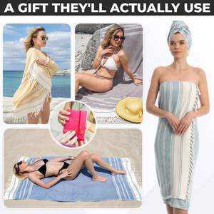 Serviette en coton turque Peshtemal jacquard 2026 pour la salle de bain, la plage, le <span class=keywords><strong>spa</strong></span>, le sauna, avec logo personnalisé - Product Image 6