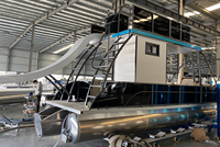 2023 nouveau Design de luxe évier toilette double pont triton en aluminium ponton bateau avec glissière à vendre