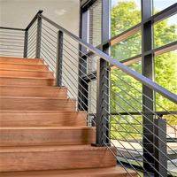 Système de balustrade de balcon en câble métallique en acier inoxydable de haute qualité BNS, avec poteau de balustrade personnalisé résistant à la rouille