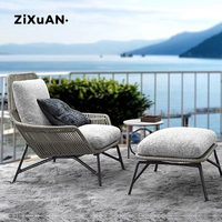 Chaise en rotin moderne de loisirs en plein air ensemble de trois pièces pour patio pour villa, cour, jardin et salle de soleil