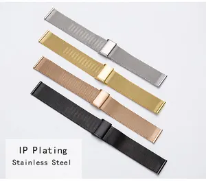 Dropshipping Dropshipping 14 16 18 20 22 Mm Ip Plating Mesh Roestvrij Staal Band Voor Horloge