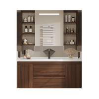 Meuble-lavabo mural moderne en bois pour petits espaces, avec vasque simple, pour appartement et hôtel, design italien de luxe léger