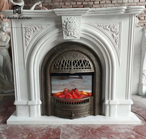 Cheminée en marbre blanc sur mesure avec design européen pour salon, villa et hôtel, décoration intérieure - Product Image 4