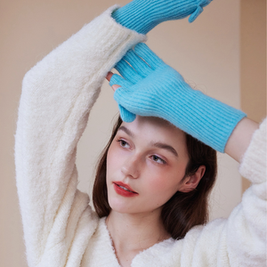 Korean Style Blend Acrylic <strong>Gloves</strong> for Women Solid Color Knitted Winter <strong>Gloves</strong> <strong>Cute</strong> Thumb Flip Cover Autumn Winter Cold - Product Image 3