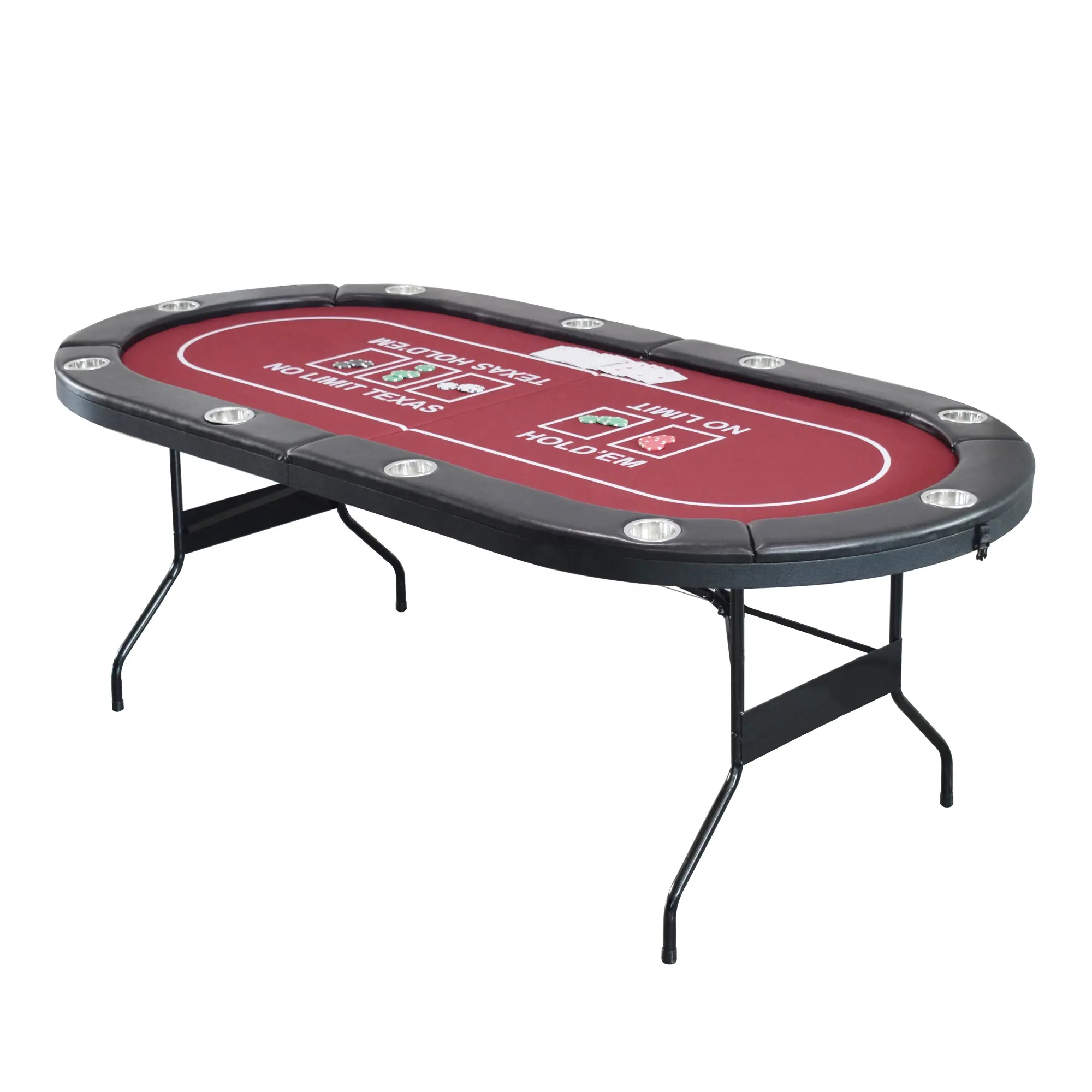 Mesa de póquer plegable de 84 ", mesa de juego de casino Texas para 8/10 personas