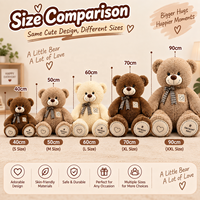 Ours en peluche personnalisé classique aux tons terreux avec badge cœur pour les grossistes et détaillants de produits de Noël