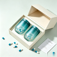 Bouteilles de luxe vertes de 250 ml en verre dépoli pour compléments alimentaires, poudre de protéines, emballage à large ouverture pour capsules de probiotiques féminines