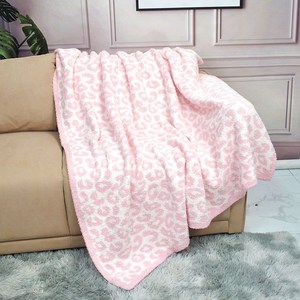 Couverture décontractée douce tricotée épaissie bureau sieste canapé décontracté imprimé léopard demi couverture en velours - Product Image 5