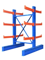 Étagères de rangement de garage en acier robuste, rayonnage cantilever simple face, protection contre la corrosion, personnalisable, 4 niveaux, type L, rayonnage CE