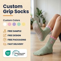 Chaussettes de sport personnalisées de qualité supérieure, antidérapantes, avec logo, écologiques, pour yoga, pilates, danse, été, jeunesse