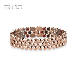 Pulsera magnética de acero inoxidable <span class=keywords><strong>para</strong></span> hombre, pulsera de cadena de oro con <span class=keywords><strong>iones</strong></span> <span class=keywords><strong>negativos</strong></span>, germanio, a la moda - Product Image 3