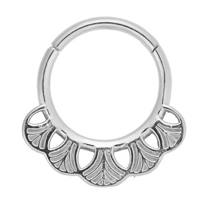 Hoa cổ điển vách ngăn Vòng 16G bản lề Clicker mũi Hoop thép không gỉ <span class=keywords><strong>Tribal</strong></span> daith piercing đồ trang sức - Product Image 5