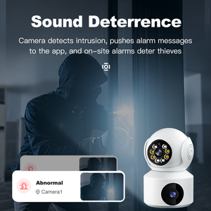 Caméra de sécurité IP PTZ WiFi double, 64 Go, double objectif, signal 2.4Ghz, surveillance intérieure et extérieure, Offre Spéciale garde de <span class=keywords><strong>maison</strong></span> - Product Image 4