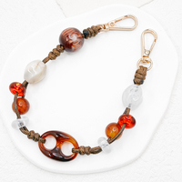 Chaîne de perles acryliques tressées, accessoires de mode, bracelet perlé, bandoulière, chaîne de téléphone portable, sac