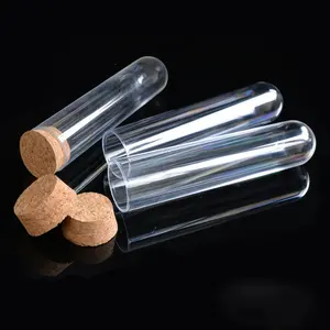 hot selling 3ml 5ml 7ml 10ml 12ml 15ml 20ml 30ml PS plastic round bottom testing tube with cork lid