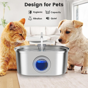 Fonte de Água Automática para Gatos 3.2L/108oz Dispensador de Água em Aço Inoxidável Produtos para Animais de Estimação - Product Image 4