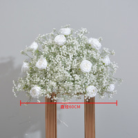 Boule de fleurs artificielles roses et blanches en gros pour centre de table de mariage, décoration florale en soie pour centre de table