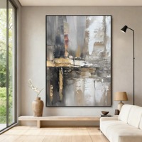 Peinture à l'huile abstraite texturée Wabi-Sabi peinte à la main, tons neutres de terre, art sur toile, décoration murale moderne rustique minimaliste