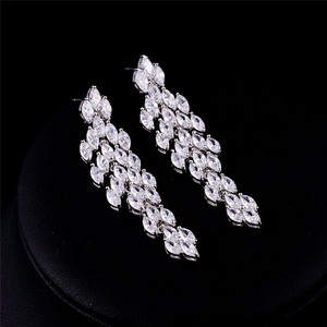 RAKOL SP111 moda lujo circón cristal piedra borla colgante pendientes collar joyería conjunto - Product Image 3