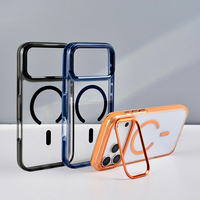 Funda Transparente con Soporte para Lentes de Cámara JOYPORODO B390 para iPhone 17 Pro Max, Resistente a Impactos, Magnética, Rígida de PC