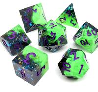 Ensemble de dés de luxe Dungeons & Dragons, polyédriques carrés en résine avec cœur fumé, pour jeux de table et accessoires de jeux de société