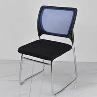 Chaise de bureau ergonomique moderne en maille avec cadre en acier inoxydable, hauteur réglable, accoudoirs fixes - Vente directe d'usine pour le bureau à domicile