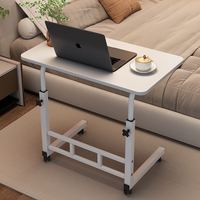 Table basse mobile moderne et réglable, en bois avec cadre en fer, pliable, pour utilisation en dortoir