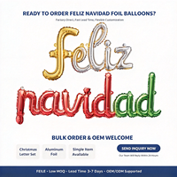 Ballon en aluminium brillant Feile Feliz Navidad en gros, décoration de fête de Noël espagnole, OEM ODM disponible, Hebei