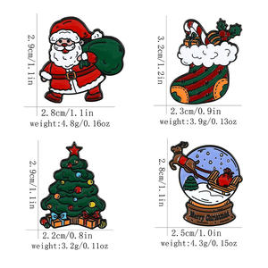 Рождественские эмалированные булавки на заказ, Рождественская елка, современный традиционный металлический значок с логотипом, Рождественская брошь для декоративного подарка - Product Image 2