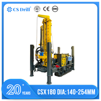 Plateforme de forage de puits d'eau hydraulique portable CSX180 avec boîte de vitesses sur chenilles pour un transport et une installation faciles