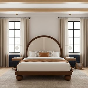 Lit en bois massif de luxe Dream Ease, cadre de lit en bois de qualité supérieure, mobilier de chambre moderne pour villas, hôtels et maisons haut de gamme - Product Image 1