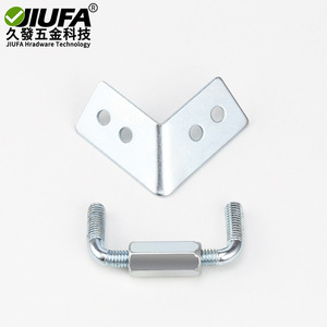 Connecteur de ligne supérieure JiuFa en acier au carbone nickelé pour quincaillerie de meubles de placard et de garde-robe - Product Image 2