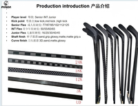 Bâtons de hockey sur glace haut de gamme XYX en fibre de carbone, matériaux PVC PMI, points de flexion réglables, tailles 27"~71", personnalisables pour tous les âges