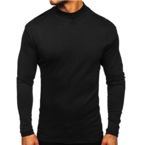 Nouveau T-shirt Homme Col Montant Manches Longues Couleur Unie 2026, Style Sportif Décontracté et Tendance. Commandez dès maintenant et obtenez un coupon de 5 $ - Product Image 1