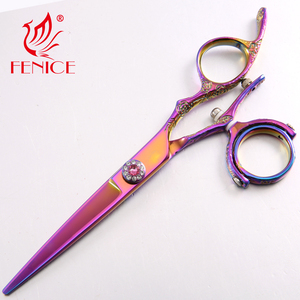 Gravé Violet Poignée Rotative <span class=keywords><strong>Ciseaux</strong></span> <span class=keywords><strong>De</strong></span> Coupe <span class=keywords><strong>De</strong></span> Cheveux Professionnel 6 Pouces <span class=keywords><strong>Ciseaux</strong></span> <span class=keywords><strong>De</strong></span> Coiffeur - Product Image 2