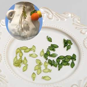 100 Breloques Feuille Verte Transparente en Acrylique/Plastique/Lucite pour Boucles d'Oreilles, Accessoires de Bijoux Faits Main DIY pour Boucles d'Oreilles - Product Image 5