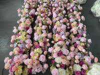 Handgemaakte kunstzijde bloemen centerpiece tafelloper met rozen design, real touch, voor bruiloften, binnen- en buitendecoratie