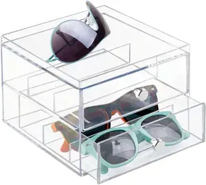 एक्रिलिक नेत्र गिलास भंडारण आयोजक बॉक्स धारक के लिए धूप का चश्मा, पढ़ने के चश्मे, लेंस कपड़ों की सफाई