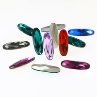 Strass en verre de forme ovale longue Dongzhou, pierres fantaisie K9, vente en gros, perles en cristal 3D pour bijoux, vêtements, accessoires de bricolage