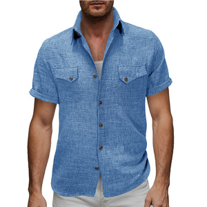 Camisa Casual de Verano para Hombre, Personalizada, con Doble Bolsillo, Estilo Normcore, Transpirable, Semi-planchada - Product Image 4