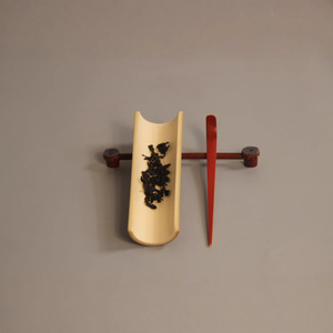 ชุดน้ำชาไม้ไผ่สีแดง: ที่ตักชา, ช้อนชา, ชุดน้ำชาสำหรับชากังฟู - Product Image 4