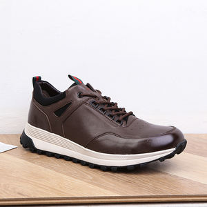 Zapatos de cuero personalizados para hombre, zapatillas informales para correr a la moda, color blanco y negro, venta al por mayor, 2022 - Product Image 3